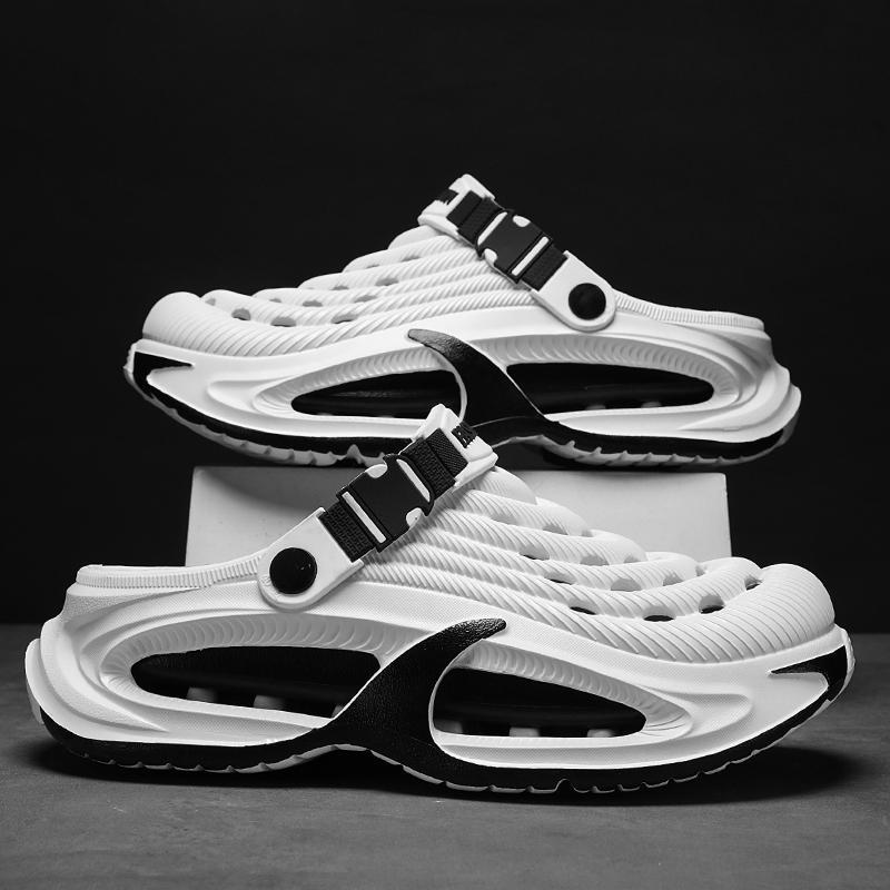 TikTok Made Me Buy It Viral Men's Clogs Streetwear Thick Sole Sandals Non-Slip Breathable Outdoor Beach Shoes Lightweight Comfort Slides Summer Essentials Gift for Him Cyberpunk Design Quick Drying Garden Shoes