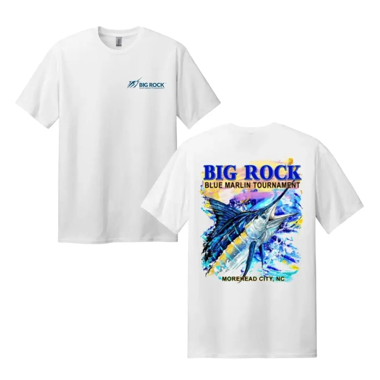 Big Rock Blue Marlin Tournament T-Shirt – Coastal Fishing Tee Featuring Vibrant Marlin Artwork, Men's Tops