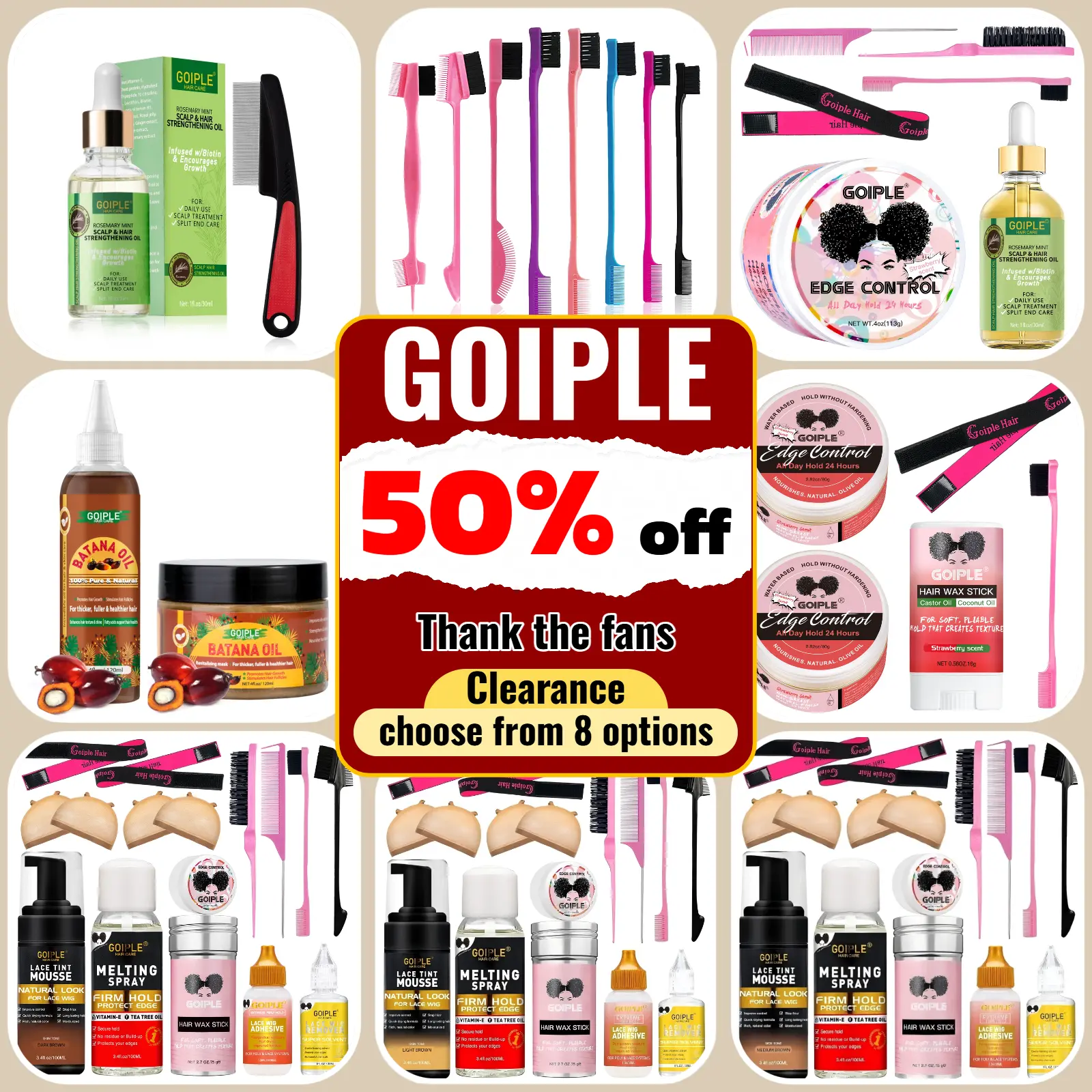 Hair Care Set - Clearance Sale - Choose from 8 Options - Includes Hair Oil, Mousse, Edge Control, and More Hair Care Set - Clearance Sale - Choose from 8 Options - Includes Hair Oil, Mousse, Edge Control, and More