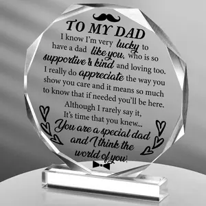 (Requires self-adhesive attachment)To My Dad Gift Acrylic Dads Plaque Gifts Grateful Birthday Gifts for Dad Acrylic Best Dad Sign Appreciation Acrylic Sign, Fathers Day Gifts