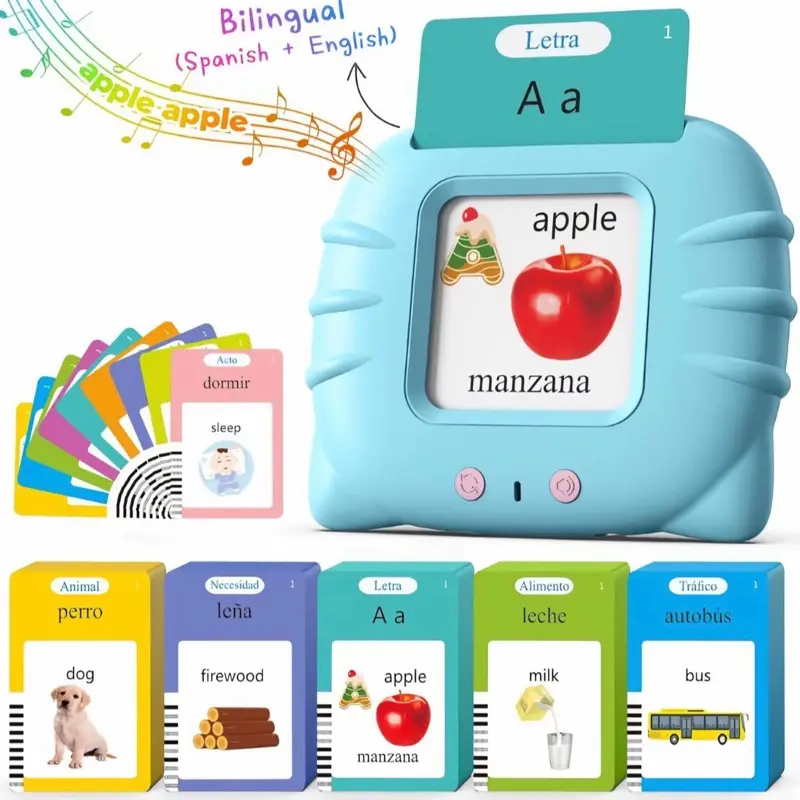 Talking Flash Cards for Toddlers 1 2 3 4 Year Old, Montessori Language Learning Toys with 224 Words, Pocket Speech Therapy Toys, and Speech Development Educational Playthings for Children