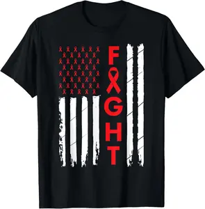 100% Cotton Family HIV Awareness Red Ribbon Men Women AIDS Survivor T-Shirt