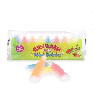 Crybaby Sour Mini Drinks- 8 Mini Wax Bottles 2.79 oz Crybaby Candy