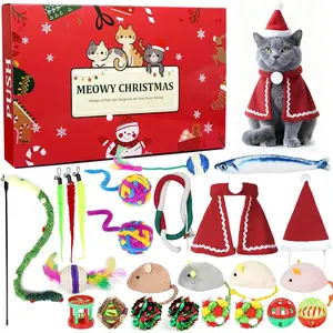 Cat Advent Calendar 2025 – 24-Day Christmas Pet Xmas Cat Toys Countdown, Set for Indoor Cats & Kittens, Present for Cat Lovers, Women & Men