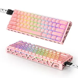 H60Pro   Gaming Keyboard,60% Hollow  Hall Effect Rapid Trigger Hot-Swap 8K Polling Rate 0.01mm RT RGB Wired Mechanical Keyboard(  Jelly PBT Keycaps)