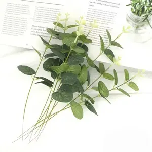20-Pack Artificial Eucalyptus Stems – 10 White & 10 Green Faux Leaves, Silk Floral Picks for Home Decor, Wedding Centerpieces, and Vase Arrangements