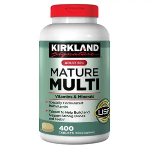 Kirkland Signature Adult 50+ Mature Multi Vitamins & Minerals 400 Tablets USP Verified 25 Essential Vitamins Minerals Bone Support