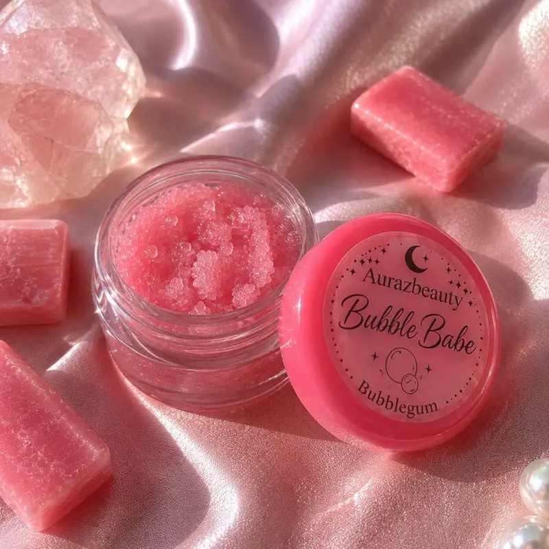Aurazbeauty Bubble Babe Exfoliating Scrub, Gentle Care for Dry, Chapped Lips