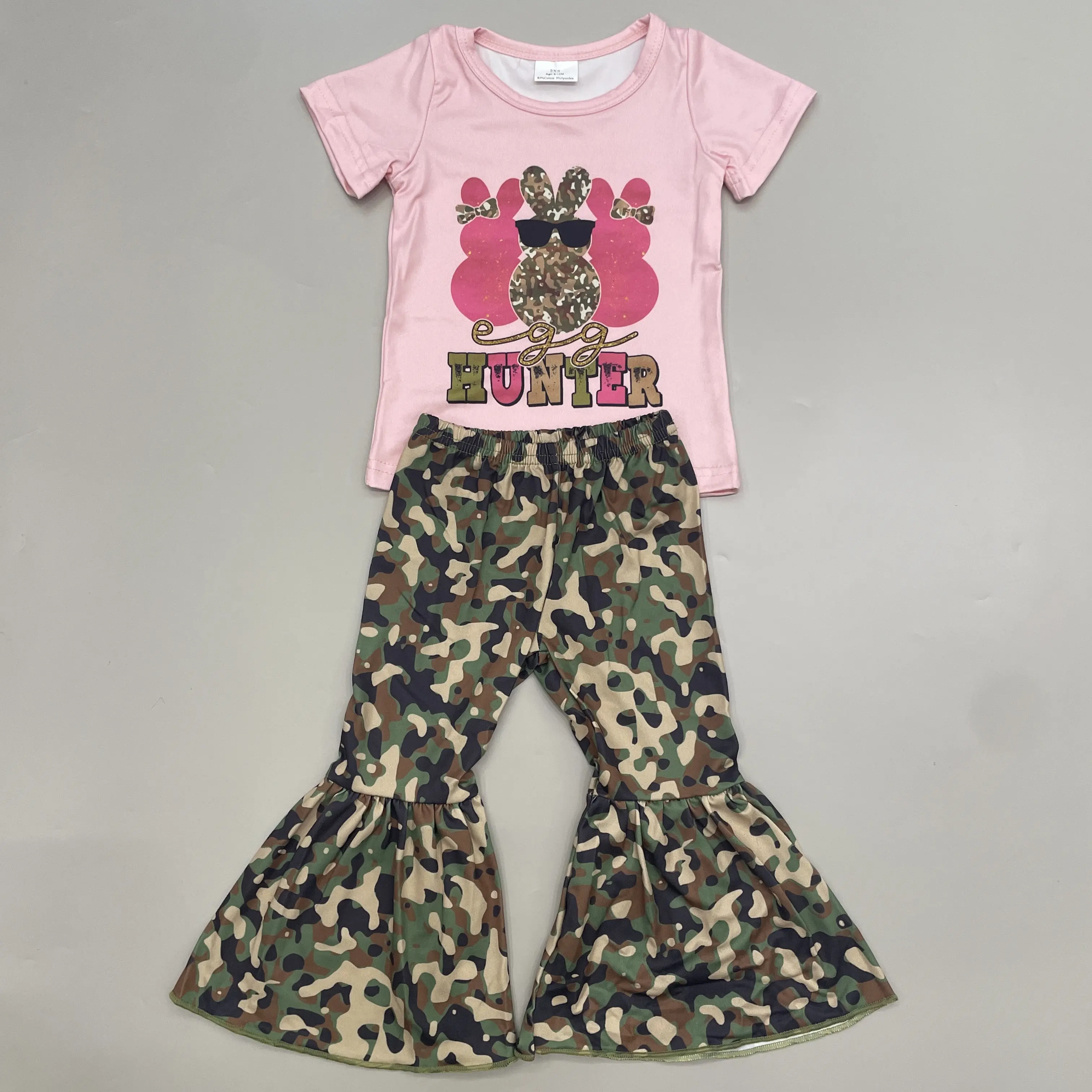 Girl Easter Clothing Set Girl Easter Clothes Bunny Camo Pants Set