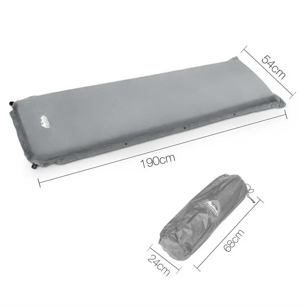 Weisshorn Self Inflating Mattress Camping Sleeping Mat Air Bed Single 10cm Thick Polyurethane Foam Durable Water Resistant 190x54x10cm with Carry Bag