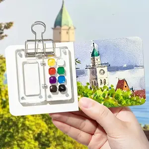 Mini Watercolor Paint Set - Portable Pocket Artist Travel Nano Art Painting Kit - 2025 New Plastic 8/15 Grid Box Miniature Color