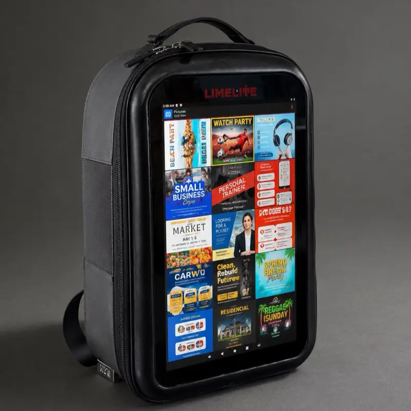 Limelite X2 Digital Display Advertising Backpack