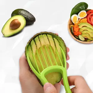 Green PP 2-in-1 Avocado Slicer & Pit Remover Ergonomic Handle Compact Portable Fruit Peeler Kitchen Gadgets Dishwasher Safe