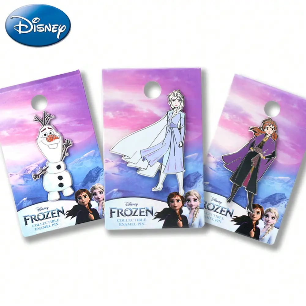 1PC Disney Officially Licensed Frozen Elsa Snowflake Metal Badge Ice Queen Princess Sister Cute Brooch Enamel Pin Set Gift Collectible Accessory Bag  Decoration for Women Princess Fans