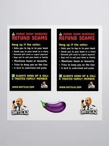 Refund Scam Info Stickers