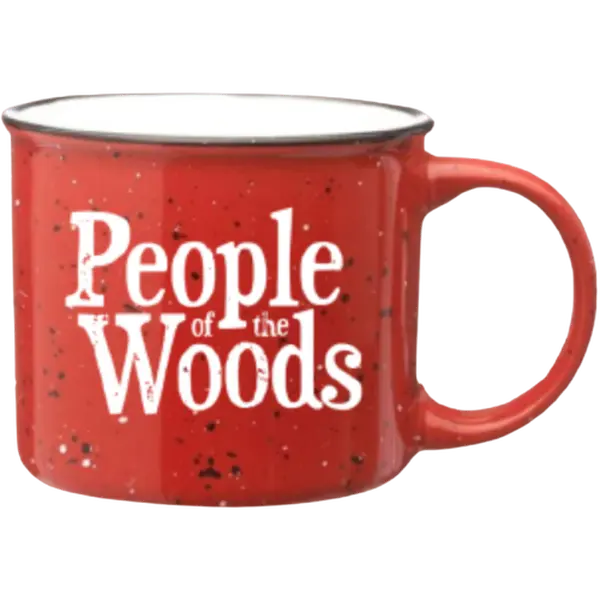 People of the Woods Ceramic Campfire Coffee Mug Red