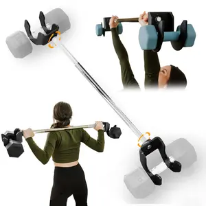 Dumbbell Barbell Converter Bar With Self Balancing Tech - 200 Lb Max Weight Compatible With BowFlex- Premium Steel & Iron Barbell for Dumbbells Attachment