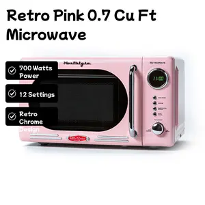 Retro 0.7 Cubic Foot 700-Watt Countertop Microwave Oven - Pink (Derivative)