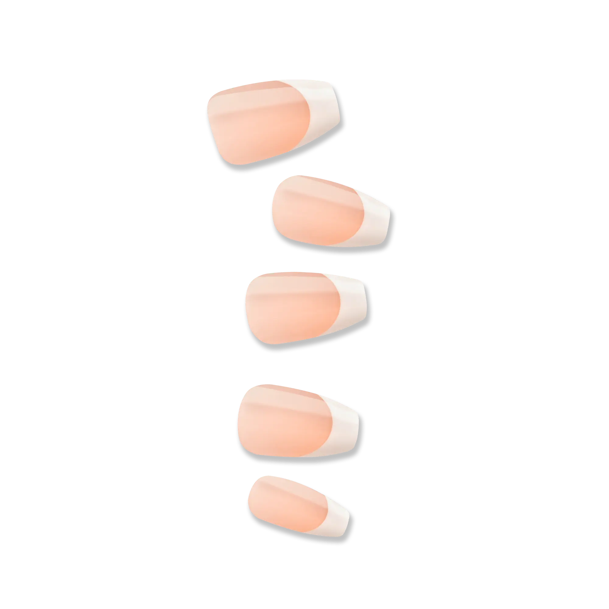 Impress French No Glue Fake Press On Nails - Ideal | French Tips, White & Neutral, Medium, Coffin, Manicure
