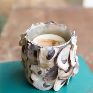 Oyster Shell Round Candle Holder