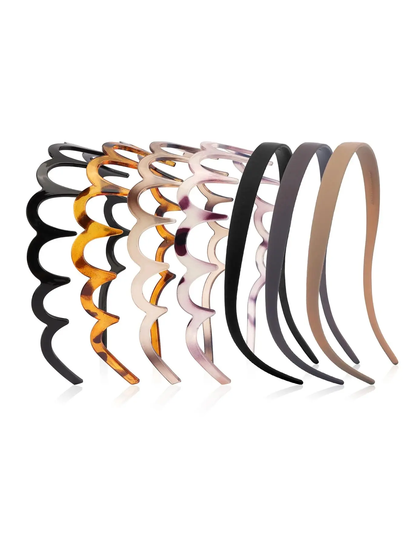7pcs Leopard Print Hair Bands with Teeth, Wide Wave Design 3.5in, No Slip Headbands, Durable Non-Slip Hair Accessories for Women & Men, Headband Set