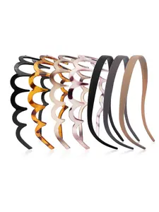 7pcs Leopard Print Hair Bands with Teeth, Wide Wave Design 3.5in, Durable Non-Slip Hair Accessories for Women & Men, Headband Set