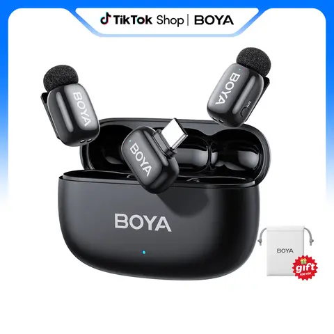 BOYA Mini 2 Wireless Lapel Microphone - 5g, AI Adaptive Noise Cancellation, USB Type-C Charging, Limiter & Safety Track, Hands-Free High-Quality Audios, 30 Hours Battery Life, Smartphone/Device Compatibility, Vlogging/Podcast Equipment