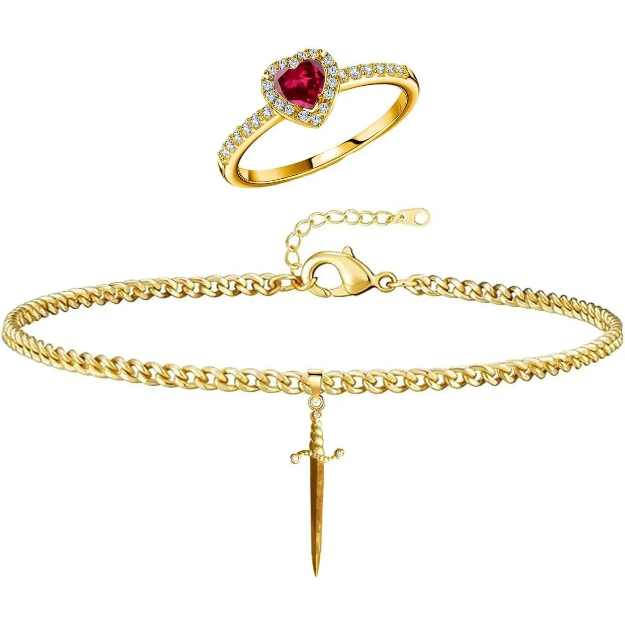 Gold ring + bracelet