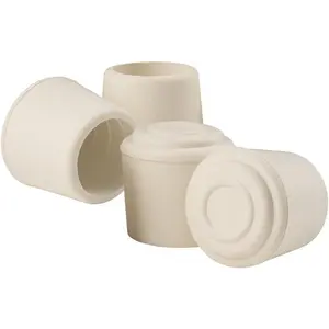 7/8 Inch Rubber Folding Metal Chair Leg Cap Replacement White, 4 Pieces