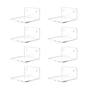 Acrylic Small Shelf,Mini Floating Wall Shelf,Wall Mounted Storage Shelf,for Pop Figures,Plant,Picture Photo Modern Wall Decor Organiser Racks