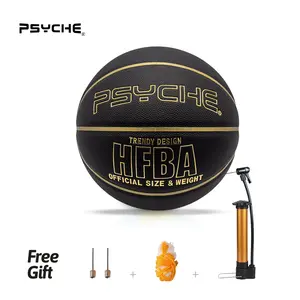 PSYCHE Basketball Size 7 Basketball Original Indoor Outdoor Training Leather Basketball Ball With Free Ball Pump and Needles Net