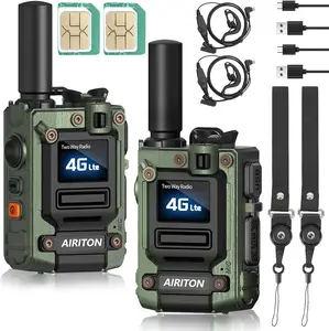 Walkie Talkies Radios Unlimited Range Nationwide 4G Long Distance 5000 Miles Handheld POC Two Way Radio AI-G7 Push to Talk Over Cellular Radio Long Range Walkie Talkie for Group(2 with SIM Card)
