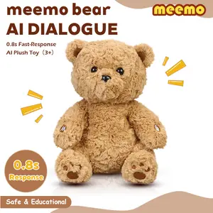 Meemo Bear:AI Talking Plush Toy for Kids Ages 3+ | Rechargeable Multi-Language Smart Companion, Educational Learning Gift for Birthdays & Holidays