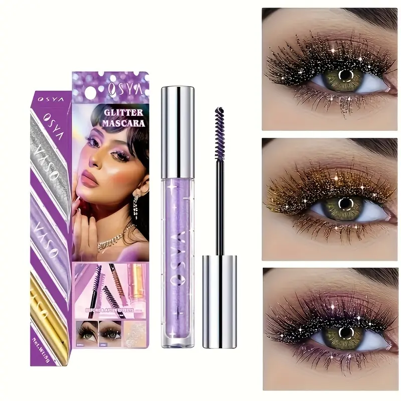 Colorful Mascara, Metallic Color, Volumizing and Lengthening, Long-Lasting, Shimmer Effect, Perfect for Holidays and Parties