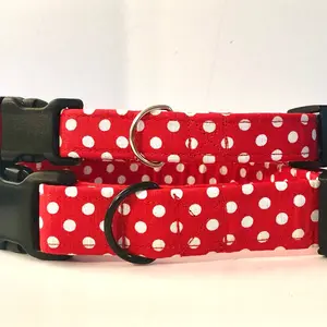 Bright Red Polka dot Dog Collar