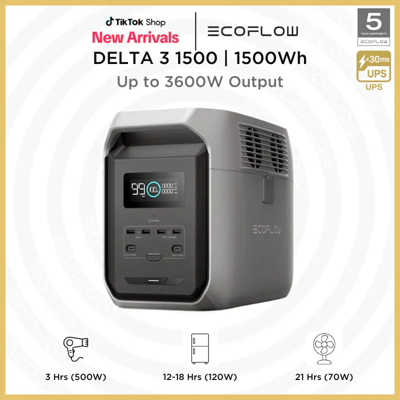 [New Arrival] EF DELTA 3 1500 Portable Power Station, 1500Wh capacity, LFP Battery