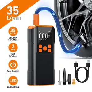 150PSI Portable Tire Inflator, 2X Faster Air Pump for Car, Motorcycle, Bike Tires & Inflatables, Wireless USB-C Rechargeable Digital Display Car Tire Pump with Auto Shutoff, LED Light for Roadside Emergency