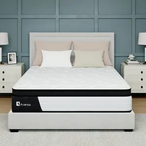 Avenco 10/12 Inch Hybrid Mattress  Pocket Spring Support for Back Pain Relief  Cooling & Breathable  CertiPUR-US Certified