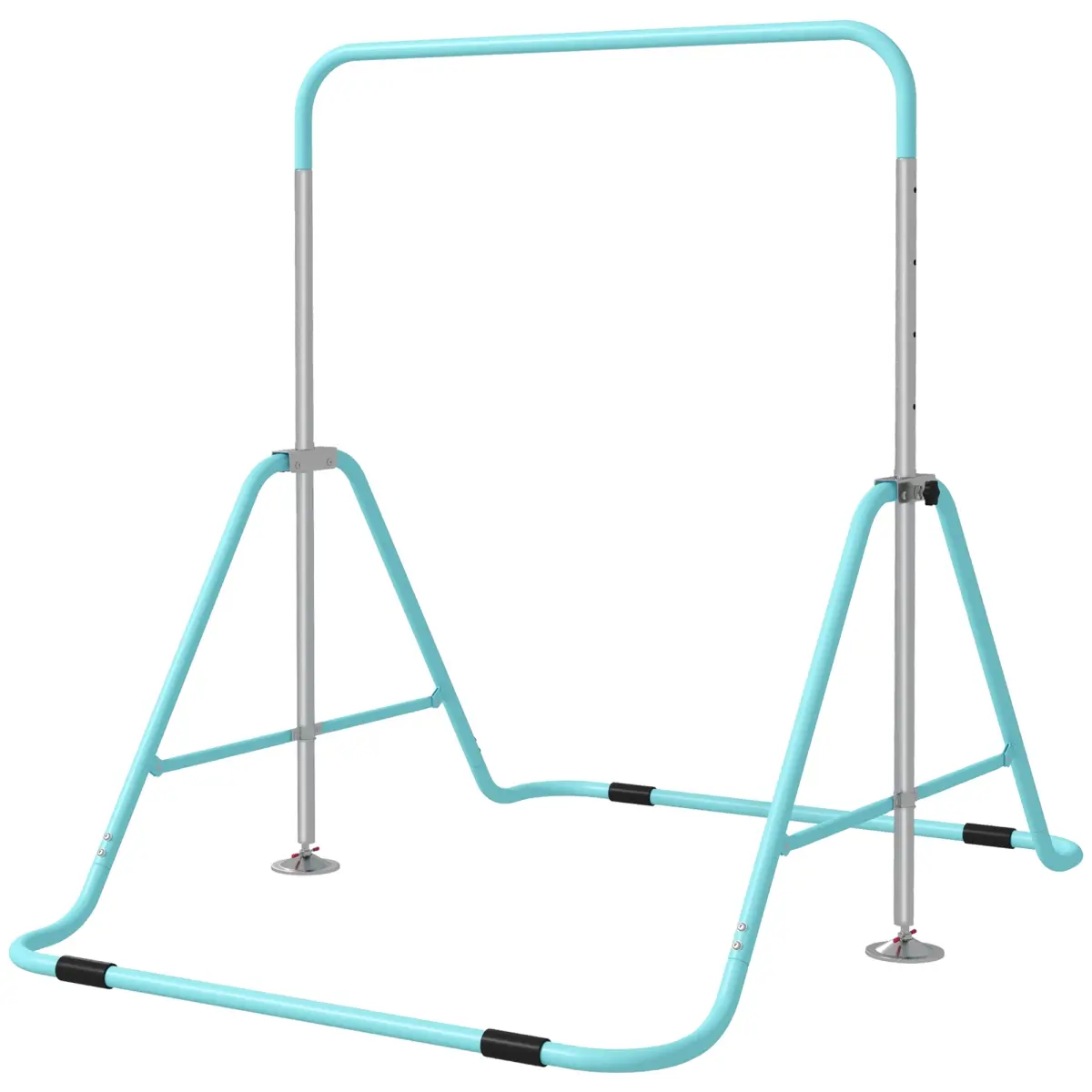 212 Main 340-005V01GN Qaba Kids Folding Gymnastics Bar, Adjustable Height, Vibrant Green