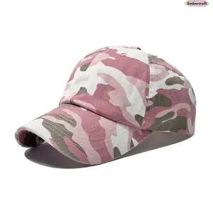 Unisex Washed Denim Camouflage Baseball Cap, Vintage Cotton Curved Brim Dad Hat, Adjustable Lightweight Sun Hat for Men and Women, Trendy Outdoor Cap for Spring Summer Travel, Hiking, Fishing, Driving and Everyday Casual Wear