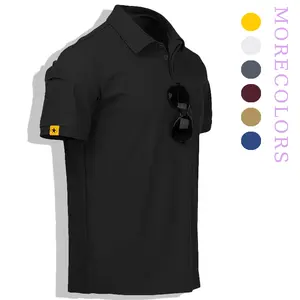 ZITY Mens Polo Shirt Short Sleeve Sports Tactical T-Shirt Athletic Golf Polos Daily Casual Stylish Collared Shirts for Men Athleisure Street Fit with Moisture Wicking & Ring Buckle Design