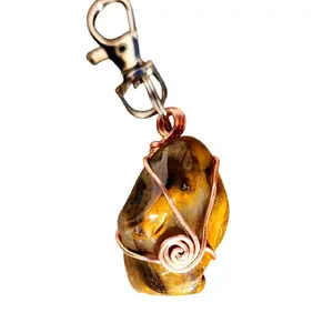 BumblebeeJasper Bumblebee Swirl Keychain Handcrafted Jasper from Rocky Mountains Energy Balance & Manifestation US Made