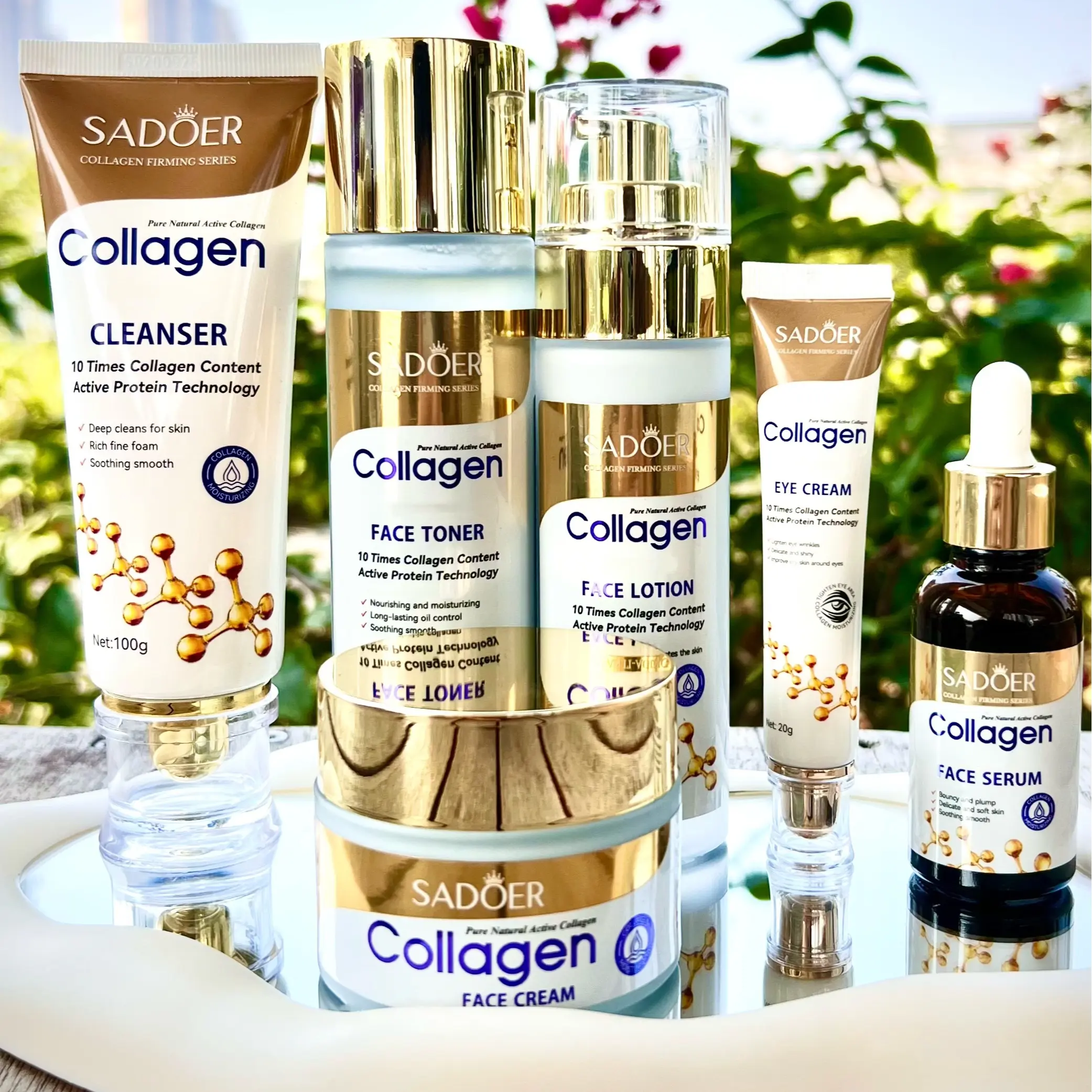 Collagen Anti-aging Skin Care Kits for Women, 6-Piece Daily Face Care Products Set for a Smoother Complexion, Hydration & Wrinkle Reduction