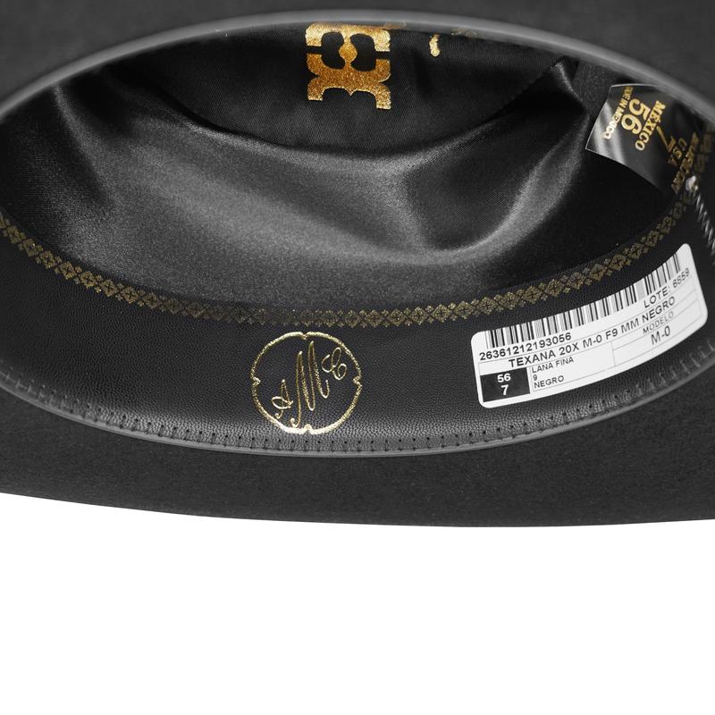 Morcon 20x Chaparral Black Felt Cowboy Hat 3.5" Brim 4.5" Short Crown Texana Estilo Panter Estilo Sinaloa