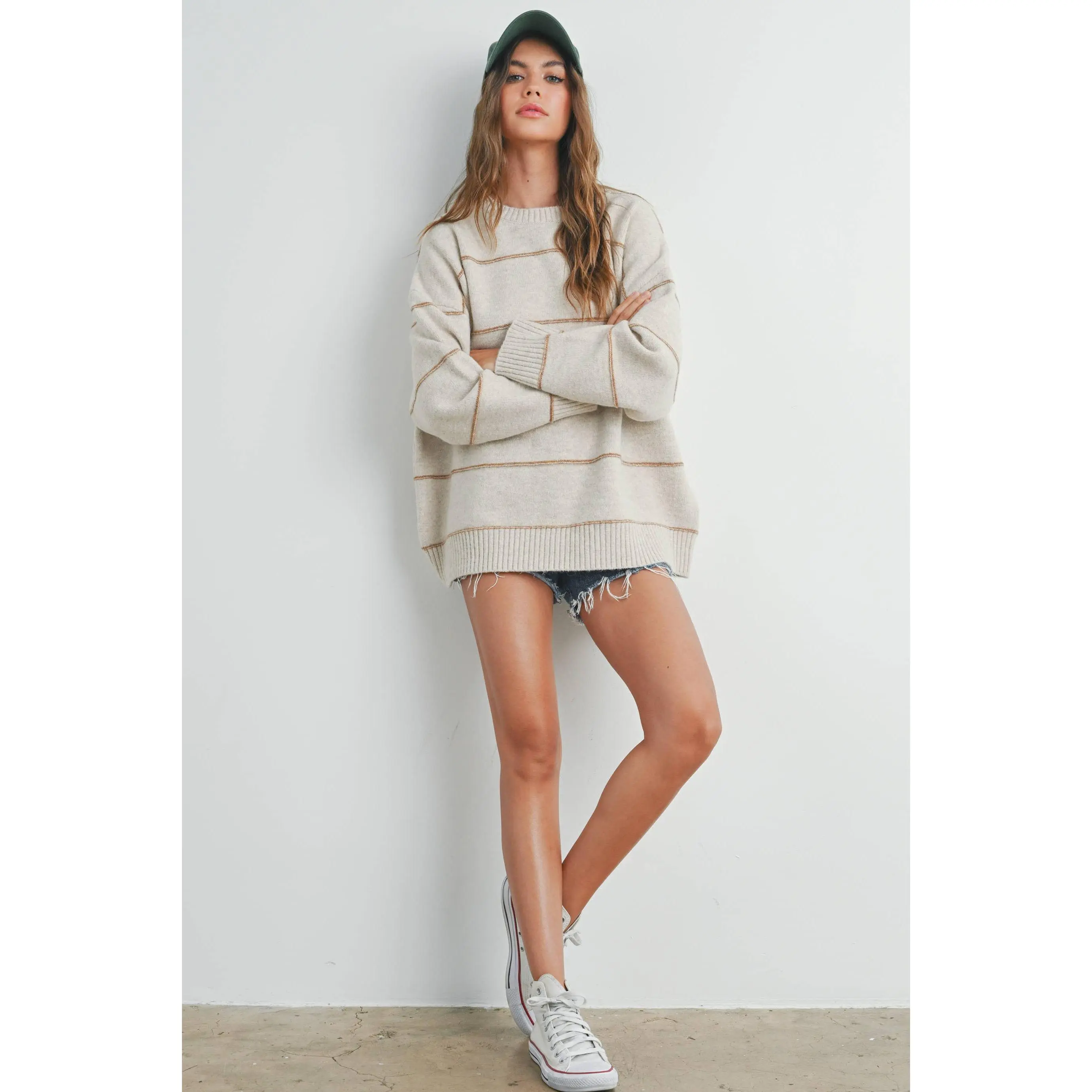 Striped Tan Sweater Striped Tan Sweater