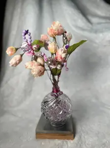 Blissful Button Tree 13 / Button Flower Bouquet / Faux Potted Plant / Home Decor / Artificial Flowers