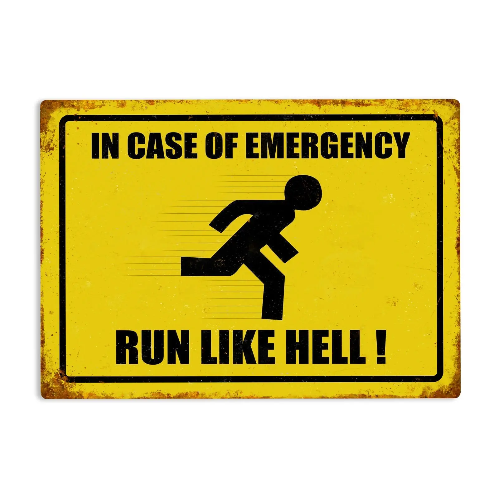 RUN LIKE HELL Funny Retro Vintage Metal Tin Sign Wall Plaque Warning Novelty Deoration Home Decoration Man Cave Sign Poster 8x12 Inch, Vintage Garage Signs