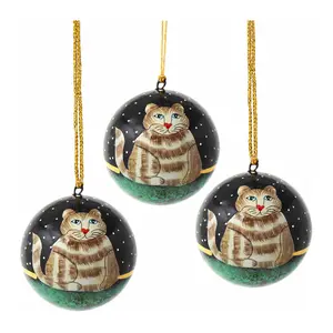 Global Crafts S/3 Hand-painted Animal Ornaments
