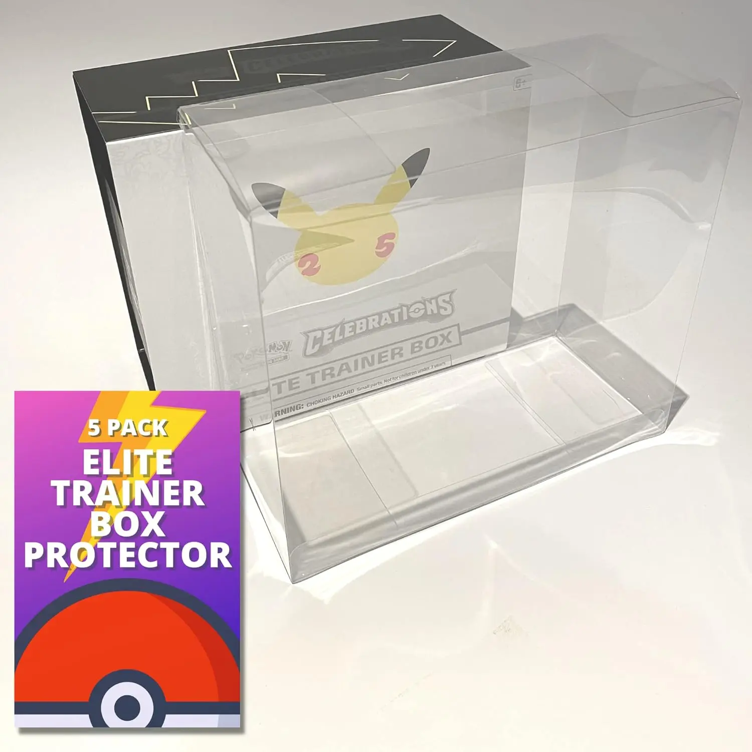Case (Elite Trainer) Clear Plastic Display Box for ETB Elite Trainer Box, Convenient, Stackable Storage Solution for Collectors Gifts  Cards Protector...