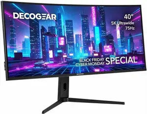 Deco Gear 40” 5K UltraWide Monitor (5120×2160), IPS, HDR10, 21:9, 100% sRGB / 96% DCI-P3, USB-C, HDMI, DP, PIP/PBP, Adaptive Sync - Pro Color Accuracy for Creators & Multitasking - American Seller